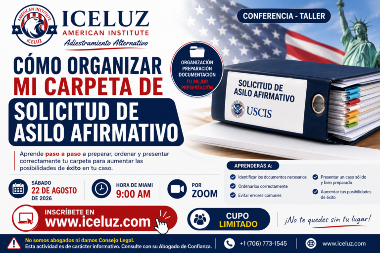Conferencia-Taller Como organizar mi carpeta de Asilo Afirmativo