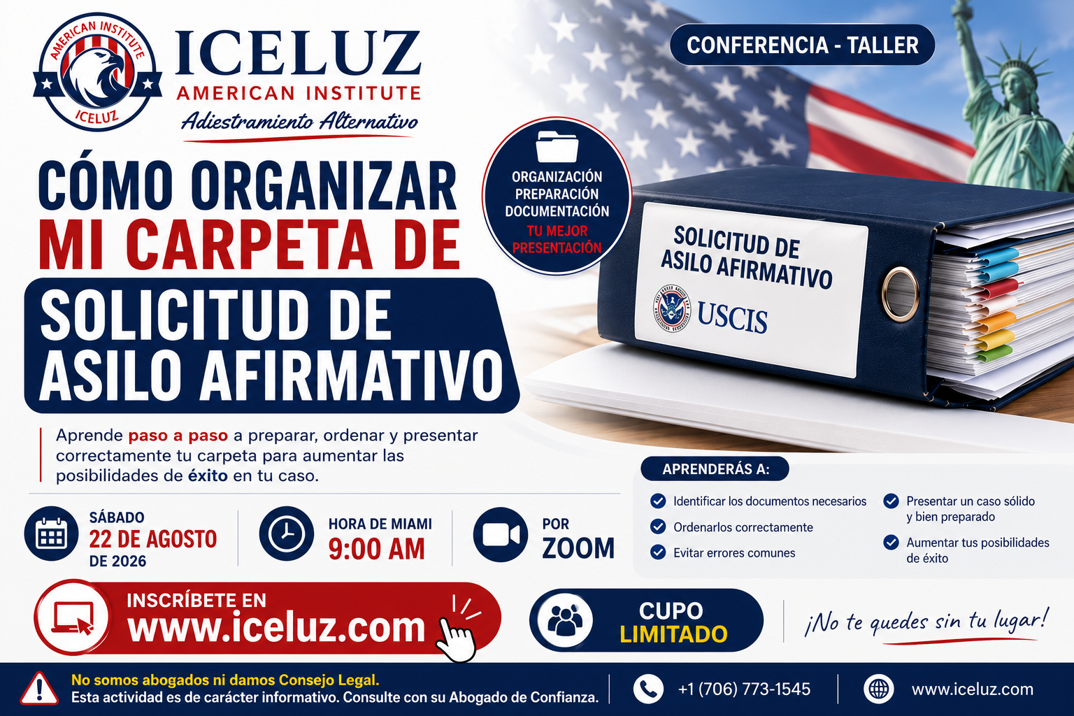 Conferencia-Taller Como organizar mi carpeta de Asilo Afirmativo