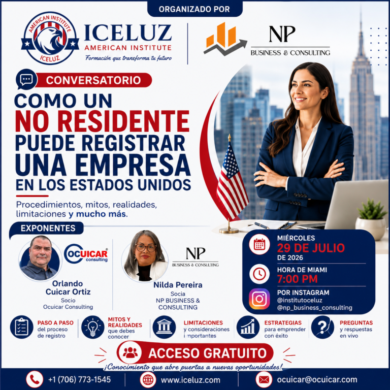 Conversatorio sobre como un no residente puede registrar una empresa en USA
